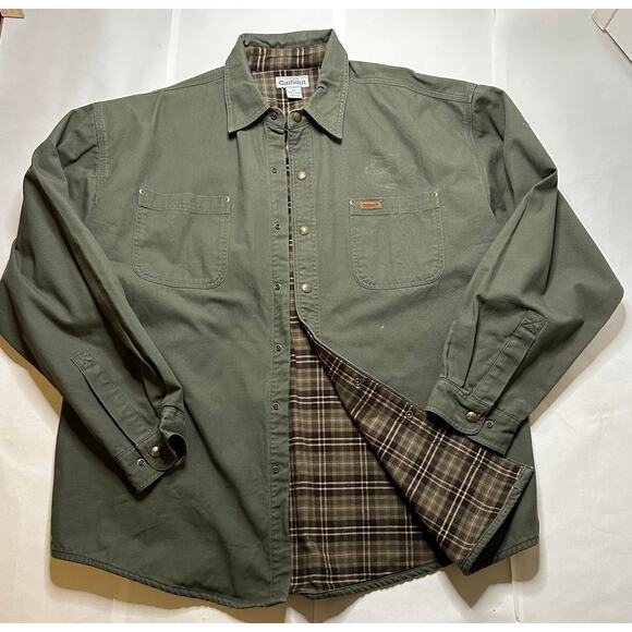 Carthartt WIP Vintage VTG green flannel jacket S296 MOS Like New - Picture 1 of 8